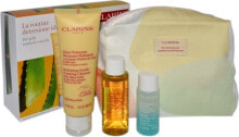 Clarins CLARINS SET (FOAMING CLEANSER 125 ML + LOTION 50 ML + DEMAQUILLANT EXPRESS YEUX 30 ML + COSMETICS BAG)