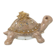 Decorative Figure Alexandra House Living Brown Golden Acrylic Plastic Melamin Tortoise