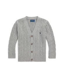 Toddler and Little Boys Cable-Knit Cotton V-Neck Cardigan Sweater купить онлайн