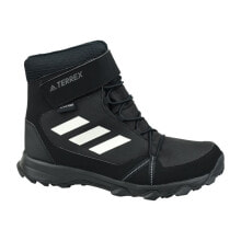 Женские кроссовки мужские кроссовки спортивные треккинговые черные  текстильные высокие демисезонные  на липучке Adidas Terrex Snow Cf Cp Cw Jr S80885 shoes