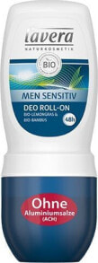 Дезодоранты Lavera MEN SENSITIV 48h dezodorant roll-on z bio-trawą cytrynową i bio-bambusem uniwersalny