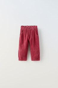 Corduroy paperbag trousers