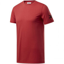 Мужские спортивные футболки Мужская футболка спортивная красная однотонная для бега  Reebok Wor WE Commercial SS Tee M FP9103