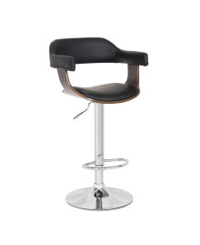 Ac Pacific contemporary Swivel Adjustable Barstool with Padded Armrests