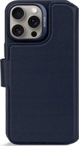 Decoded Decoded Leather Detachable Wallet, navy - iPhone 16 Pro Max