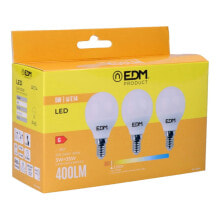 Pack of 3 LED bulbs EDM G 5 W E14 400 lm Ø 4,5 x 8 cm (3200 K)