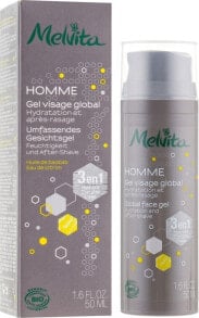 3in1 Feuchtigkeitsspendendes After Shave Gesichtsgel - Melvita Homme 3in1 Global Face Gel Hydration And After-Shave