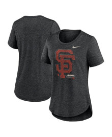 Women's Heather Black San Francisco Giants Touch Tri-Blend T-shirt