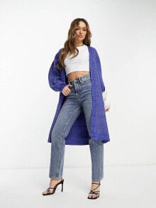 Женские кардиганы y.A.S longline knitted cardigan in bright colbalt blue