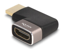 Delock HDMI Adapter Stecker zu Buchse 90° rechts gewinkelt 8K 60 Hz grau - Adapter