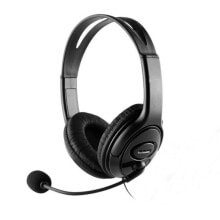 Headphones with Microphone CoolBox Coolchat U1 Black