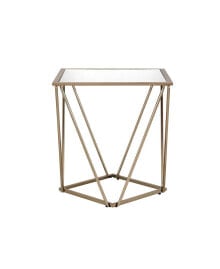 Simplie Fun fogya End Table, Mirrored & Champagne Gold Finish 86057