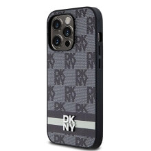 DKNY Dkhcp14Lpcptssk iPhone 14 Pro 6.1 Leather Checke Mono Pattern&Printed Stripes phone case