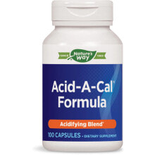 Кальций Nature's Way Acid-A-Cal Formula Добавка для нормализации кислотности и здоровья суставов с кальцием, витаминами C и B6 100 капсул