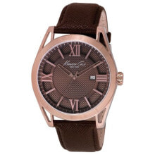 Мужские наручные часы с ремешком Мужские наручные часы с коричневым кожаным ремешком  Kenneth Cole IKC8073 ( 44 mm)