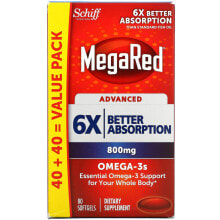 Рыбий жир и Омега 3, 6, 9 Шифф, MegaRed, улучшенный, 800 мг, 80 мягких таблеток