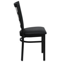 Flash Furniture hercules Series Black Window Back Metal Restaurant Chair - Black Vinyl Seat