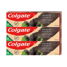 Colgate Natural Extract Charcoal Toothpaste Отбеливающая зубная паста с активированным углем  3 х 75 мл