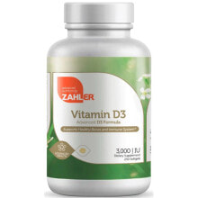 Витамин D Zahler Vitamin D3 -- Витамин D3 - 3000 МЕ - 250 гелевых капсул