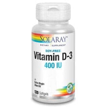Витамин D SOLARAY Vitamin D3 --- Витамин D3 400 МЕ 120 капсул