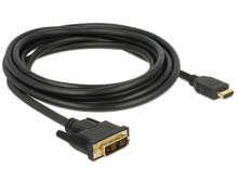 Компьютерные разъемы и переходники deLOCK 85585 видео кабель адаптер 3 m DVI HDMI Тип A (Стандарт) Черный