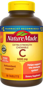 Витамин С Nature Made Chewable Vitamin C Extra Strength Orange Витамин С с апельсином 1000 мг 90 жевательных таблеток