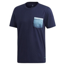 Мужские спортивные футболки Мужская спортивная футболка синяя с карманом ADIDAS Parley Pocket