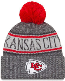 Мужская шапка серая вязаная New Era NFL Sideline Graphite Hat Kansas City Chiefs