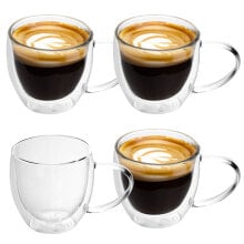 4x Thermo Glas Teeglas Kaffeeglas 200ml