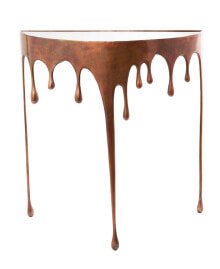 Rosemary Lane aluminum Drip Console Table with Melting Designed Legs and Shaded Glass Top, 36