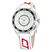 Мужские наручные часы с ремешком Мужские наручные часы с белым кожаным ремешком Chronotech CC6280L-04 ( 44 mm)