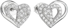Женские ювелирные серьги silver earrings with zirconia white heart 11115.1
