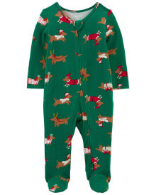 Baby Christmas Dog Zip-Up PurelySoft Sleep & Play Pajamas