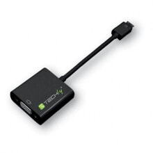 Techly IDATA-HDMI-VGA2AU кабельный разъем/переходник VGA+3.5mm+Micro USB Черный