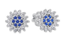 Stunning white gold earrings with blue crystals 239 001 01067 07 купить онлайн