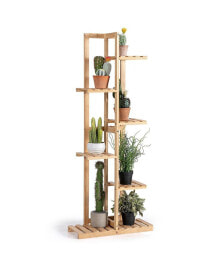 Costway 6 Tier 7 Potted Plant Stand Rack Bamboo Display Shelf for Patio Yard