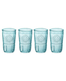 Light Blue Romantic Water Glasses, Set of 4