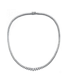 Купить кулоны и подвески Rachel Glauber: White Gold Plated with Cubic Zirconia Graduated Tennis Chain Necklace