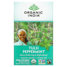 Травяные сборы и чаи Organic India, Tulsi Tea, Moringa, Caffeine Free, 18 Infusion Bags, 1.27 oz (36 g)