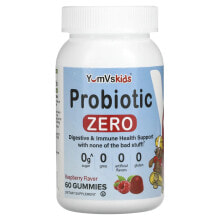 Пребиотики и пробиотики Yum-Vs, Пробиотик ноль, малина, 60 жевательных таблеток