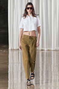 Zw collection cropped shirt with pockets