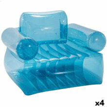 Inflatable Pool Chair Intex Blue Transparent 109 x 79 x 107 cm (4 Units)