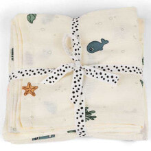 DONE BY DEER Swaddle 2 Pack Gots Sea Friends