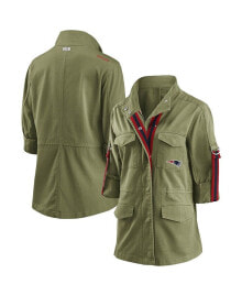 Women's Olive New England Patriots Full-Zip Utility Jacket