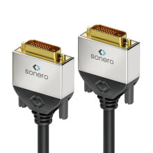 Компьютерные разъемы и переходники sonero S-DC500-050 DVI кабель 5 m DVI-D Черный