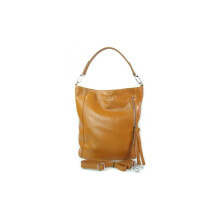 Ведро женская сумка-хобо кожаная коричневая Vera Pelle