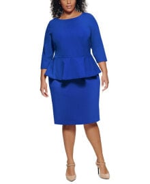 Plus Size Peplum Sheath Dress