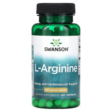 Аминокислоты swanson, L-аргинин, 500 мг, 100 капсул