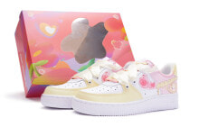 【定制球鞋】 Nike Air Force 1 Low 黄油玫瑰 特殊鞋盒 丝绸解构鞋带 低帮 板鞋 女款 奶黄粉 / Кроссовки Nike Air Force DD8959-100