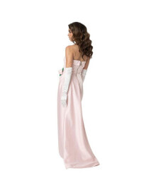 Unique Vintage women's Barbie Pink Satin Strapless Enchanted Evening Gown